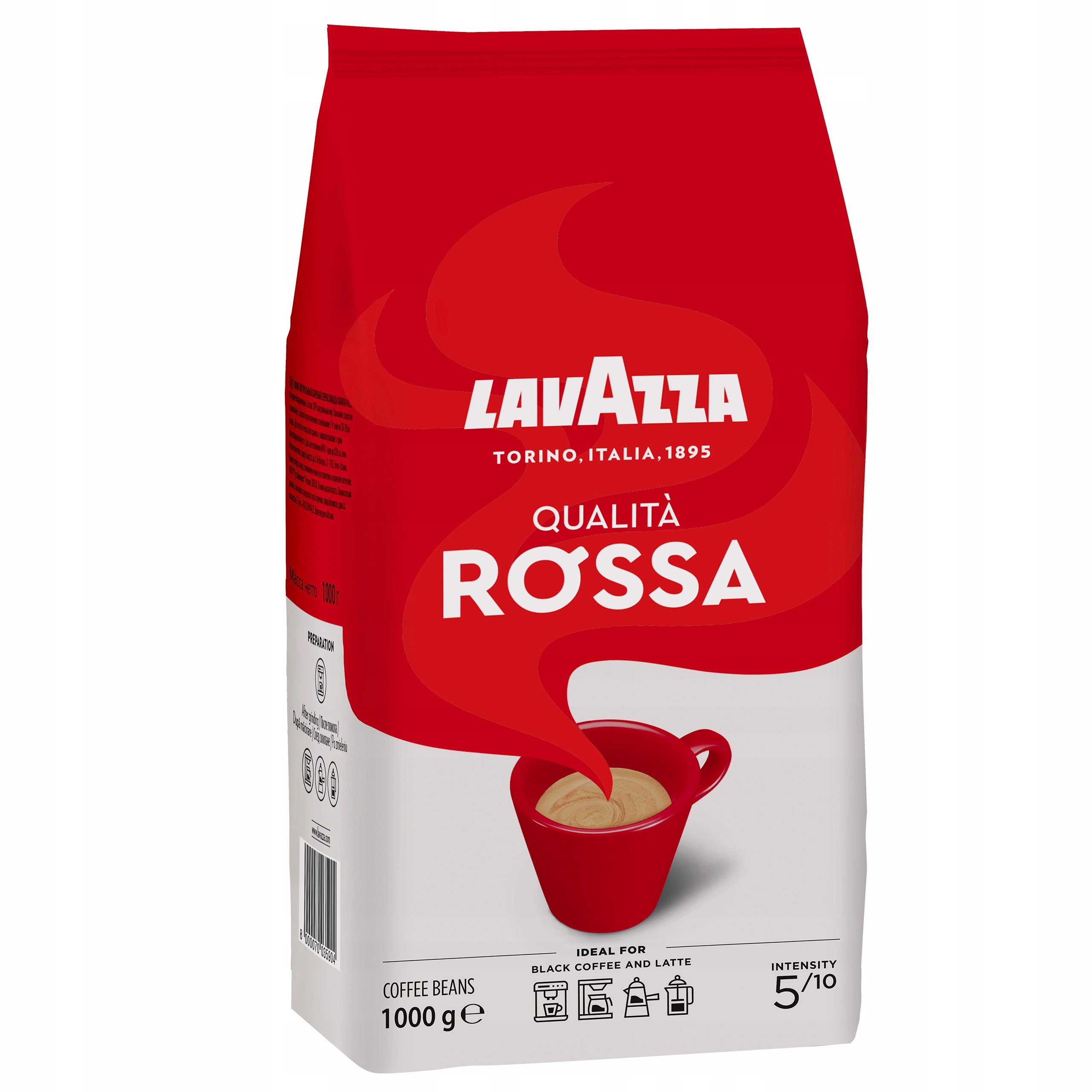 Кофе в зернах Lavazza Qualita Rossa 2X1KG EAN 8000070035904