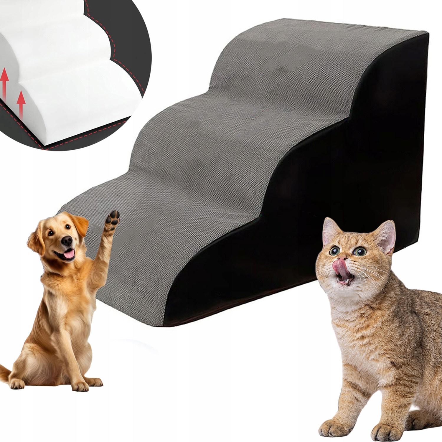 Levně Schůdky Pro Psy Welsti Pro Kočky, Stabilní, Elegantní, Kord, 3 Stupně