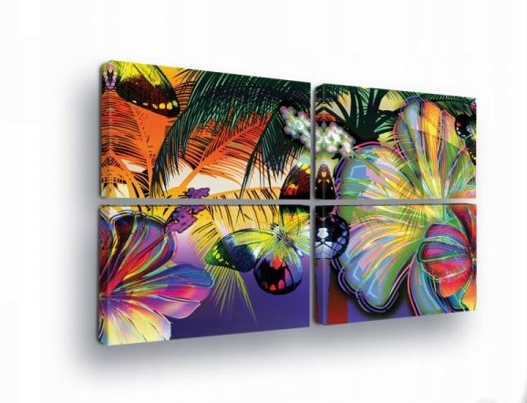 Obraz 120x80 Tropické exotika kvety motýle jasné farby leto príroda