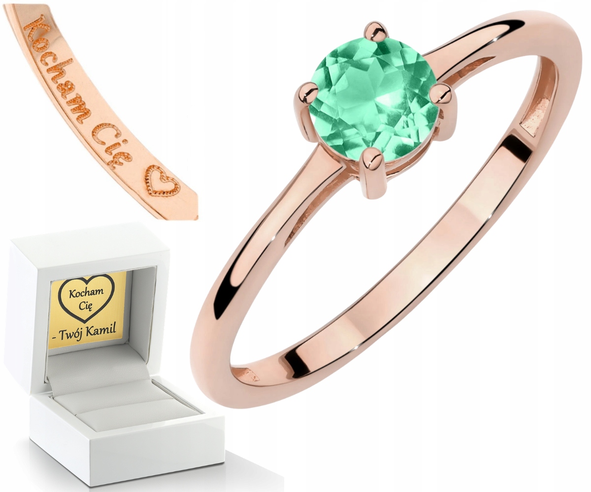 Růžové Zlato Prstýnek Se Smaragdem Jako Dárek 585