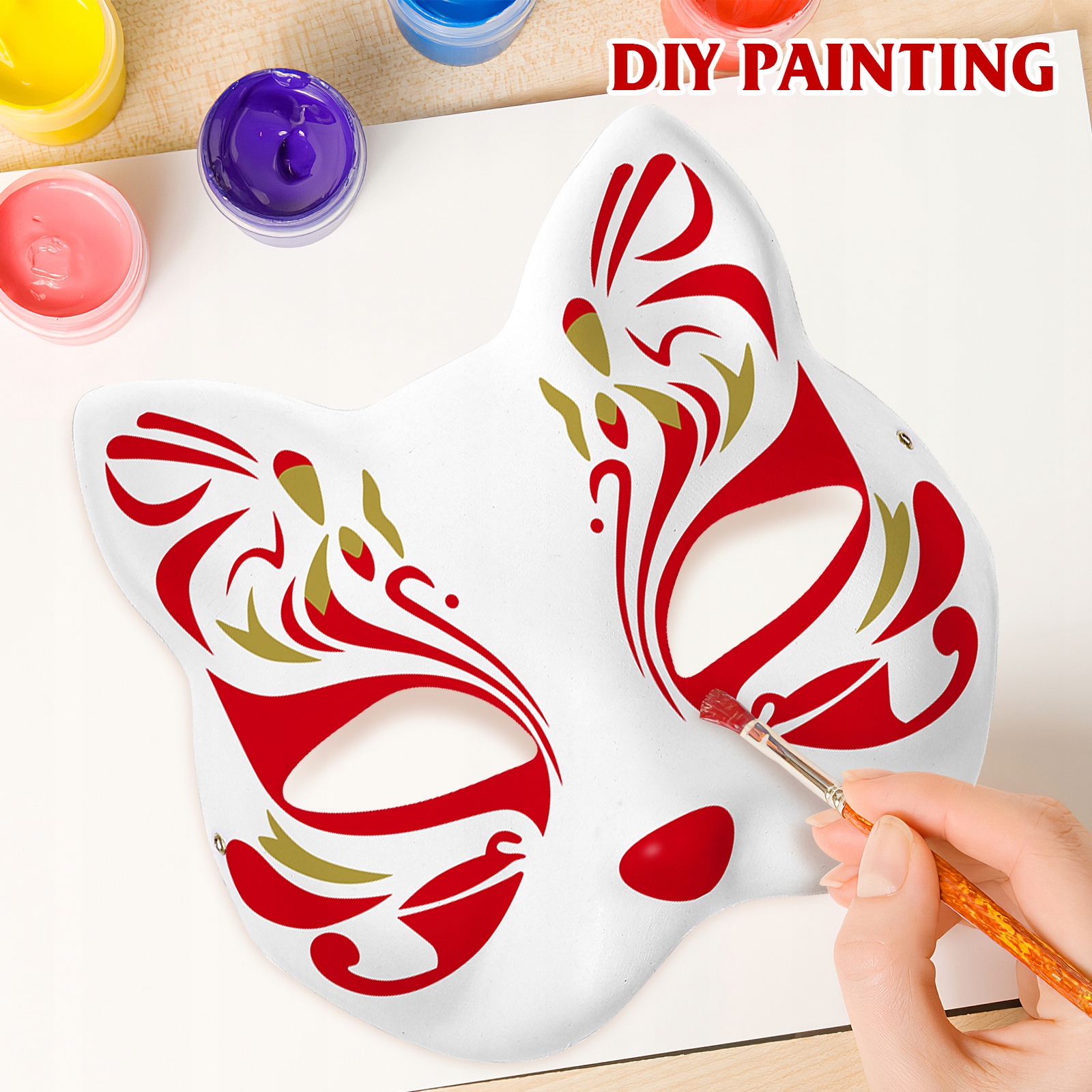 DIY PUSTE, RĘCZNIE MALOWANE MASKI MASKA KOT 10 SZT EAN (GTIN) 4894970277205