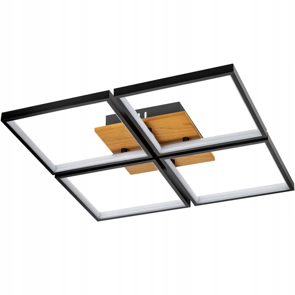 Led Stropní Svítidlo Stropní Svítidlo 136W Bk+wood Černá 3000-6000K Dálkový Ovladač VARGO1383