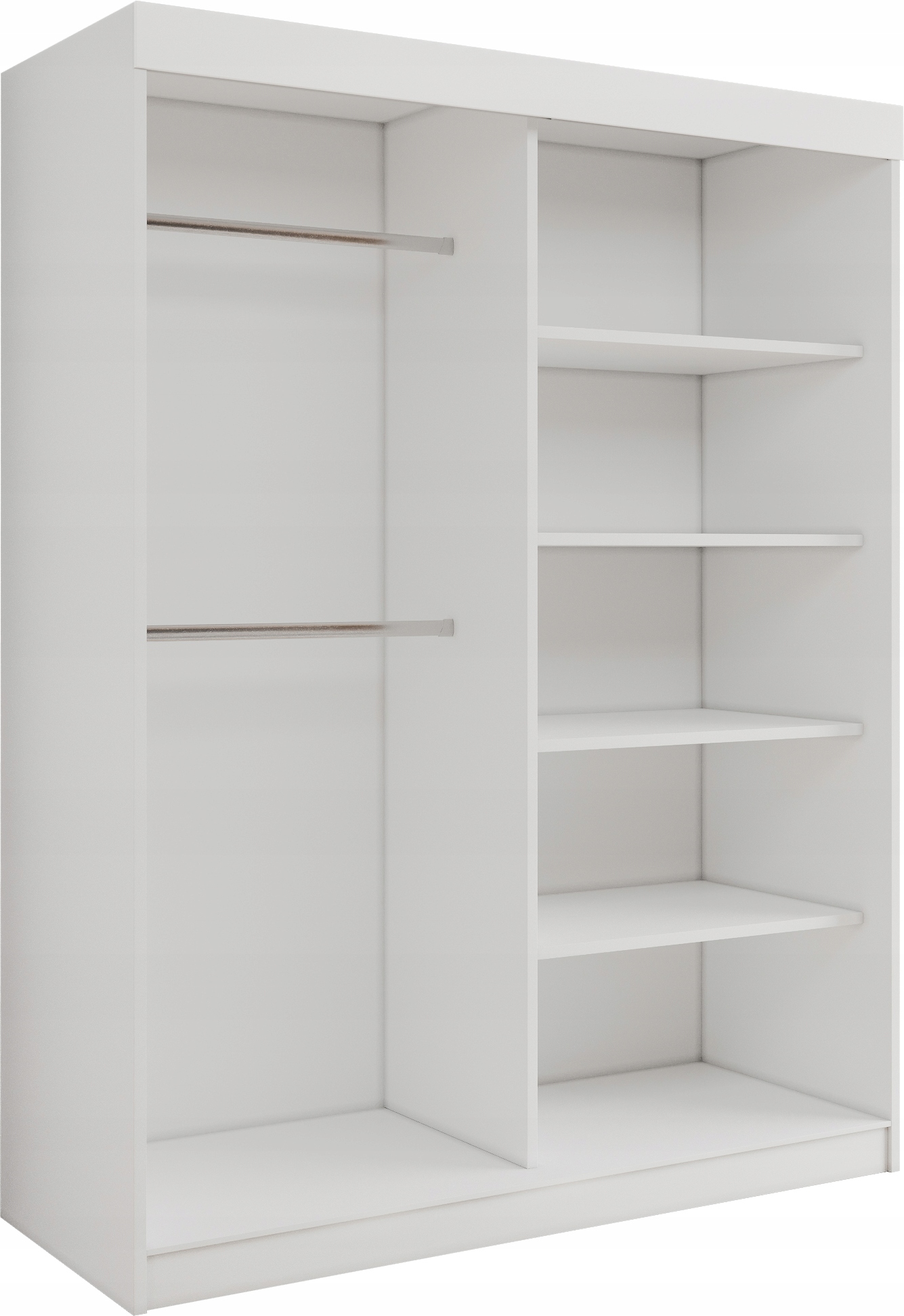 SZAFA PRZESUWNA BIAŁA 2 DRZWIOWA 140 x 205 CM 1 LUSTRO GARDEROBA PRODUCENT Kolekcja Modern Living