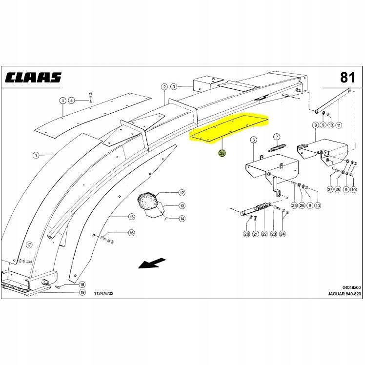 ЛИСТ ВИШТОВХУЮЧОГО ДИМОХОДУ CLAAS JAGUAR 930-980 1417970