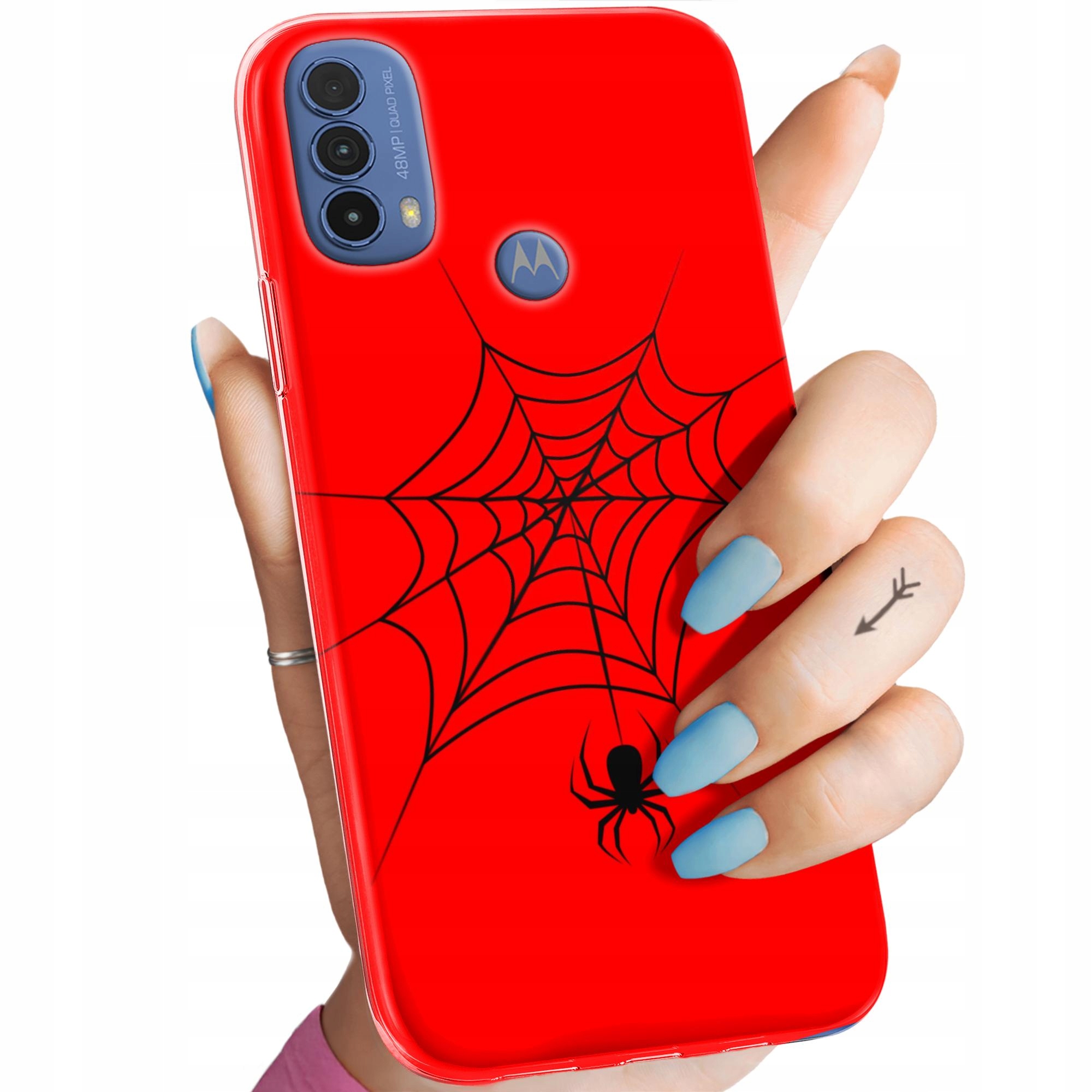 Etui Do Motorola Moto E30 E40 Pająk Spider Pajęczyna Obudowa Case