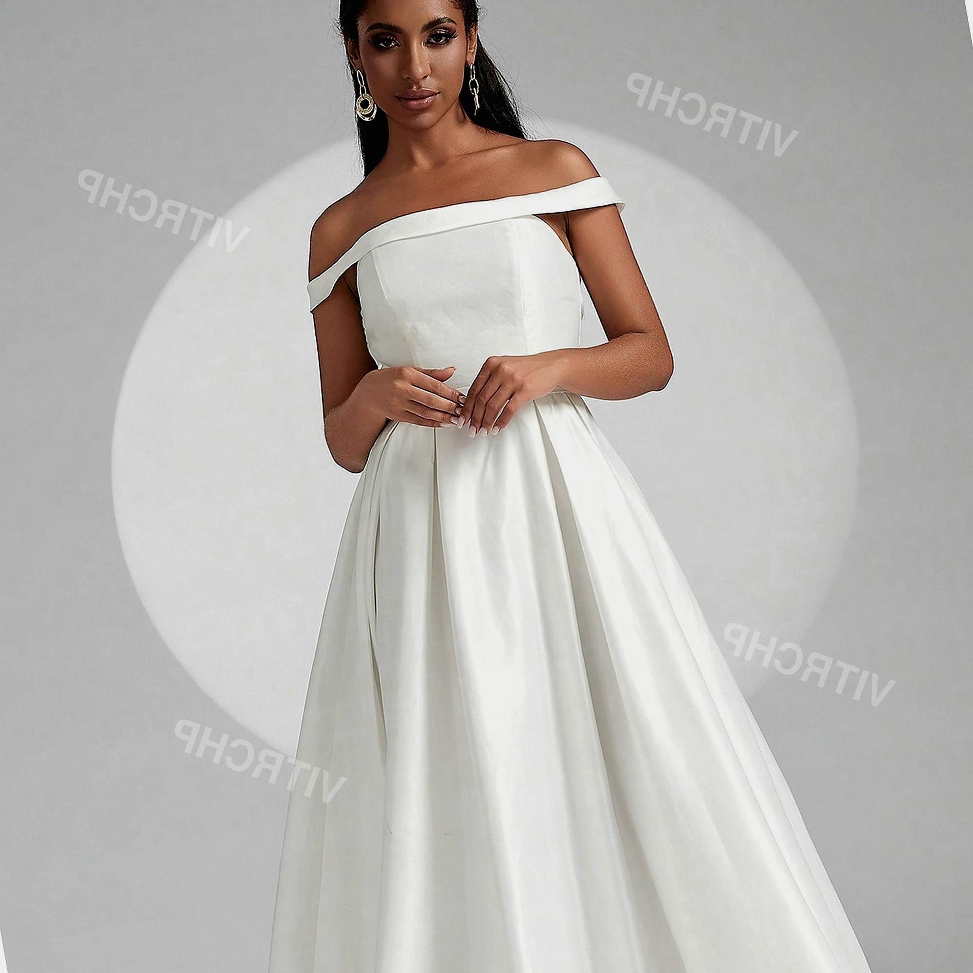 Svatební šaty s odhalenými rameny Španělština A-line Dlouhá L 40