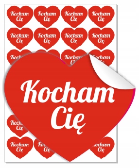 

Naklejki Serca Serduszka na Walentynki Kocham Cię