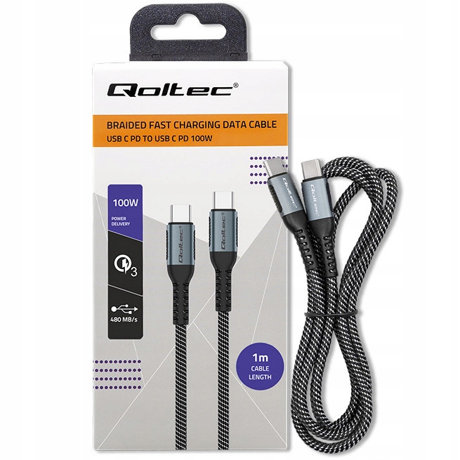 

Kabel 100cm Usb-c Usb-c Typ-C 1m 100W Qc 3.0 Pd