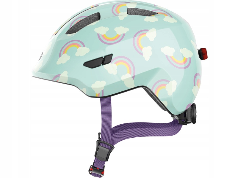 Kask rowerowy Abus Smiley 3.0 Led Rainbow Niebiesko-zielony dla Dzieci r. S