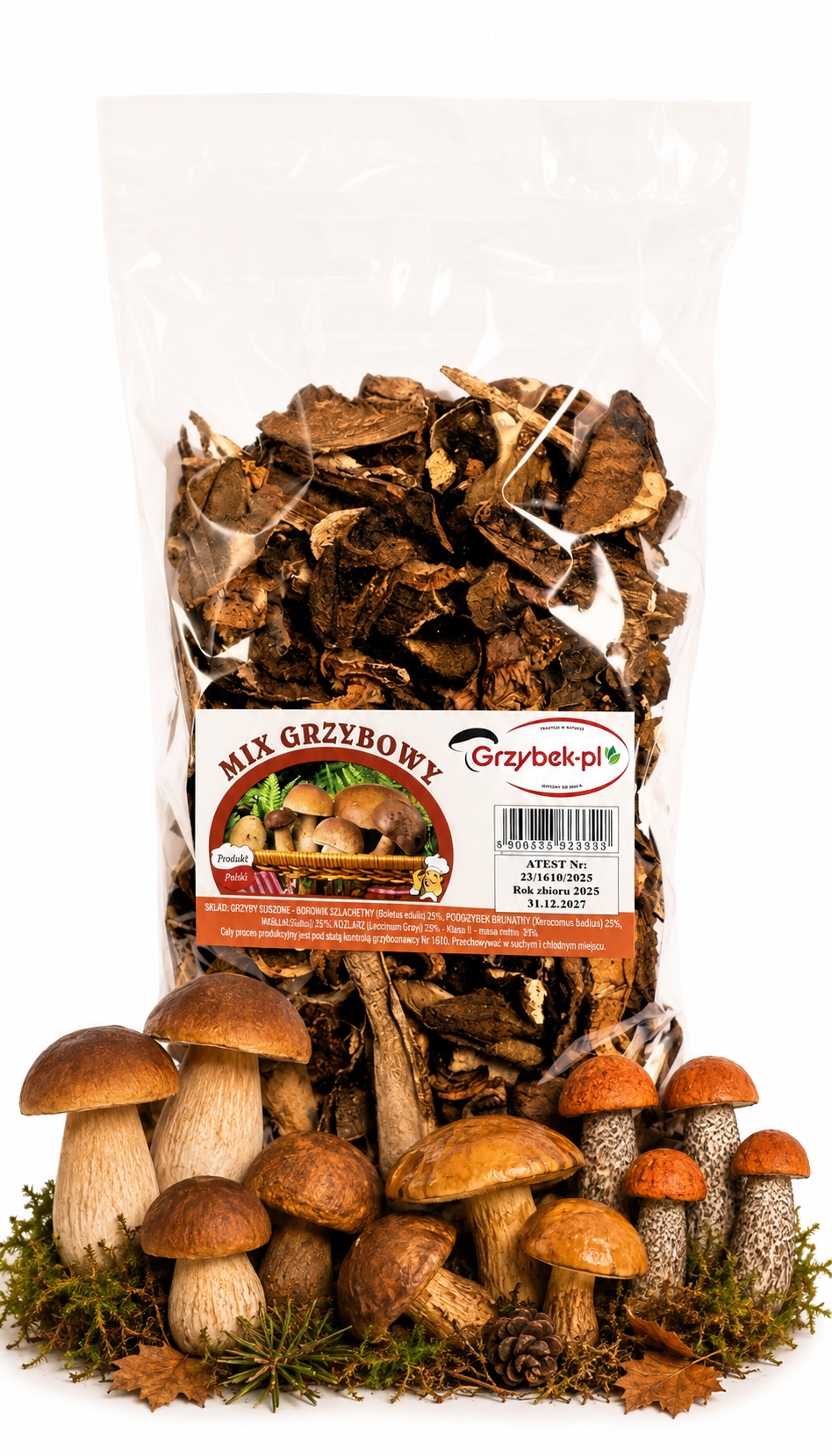 MIX Houbový Krájený 500g Sběr 2025 Polský Atest sušené lesní houby
