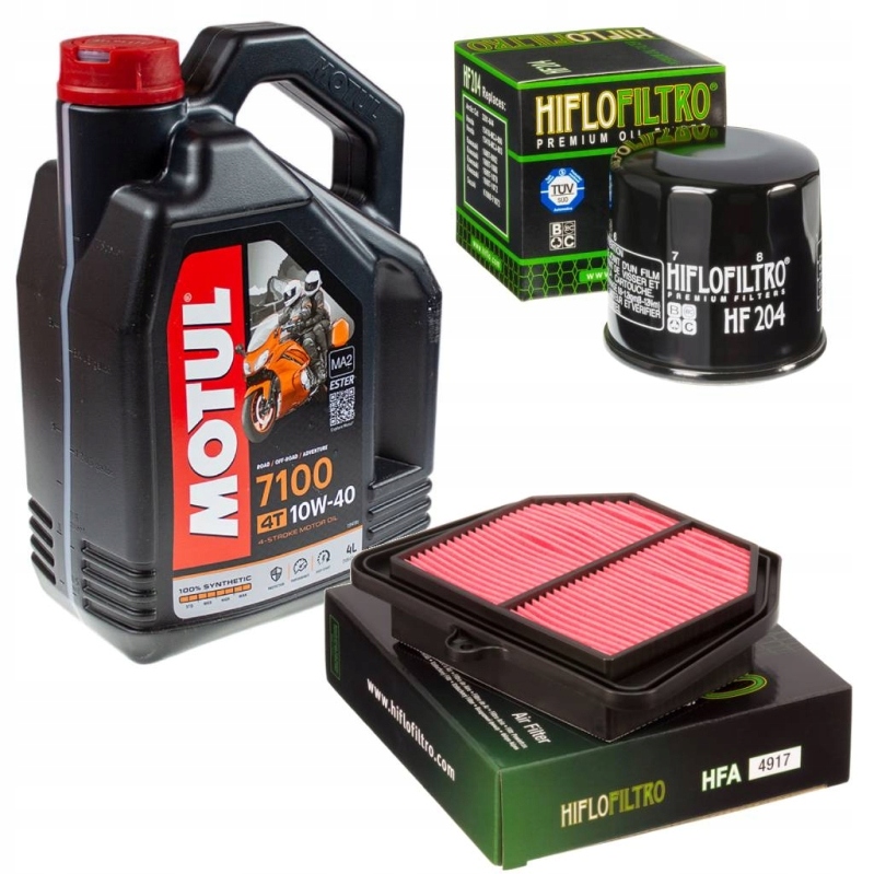 Filtry oleju, powietrza Hiflo, olej Motul 7100 Yamaha FZ1 N S FZ8 Fazer