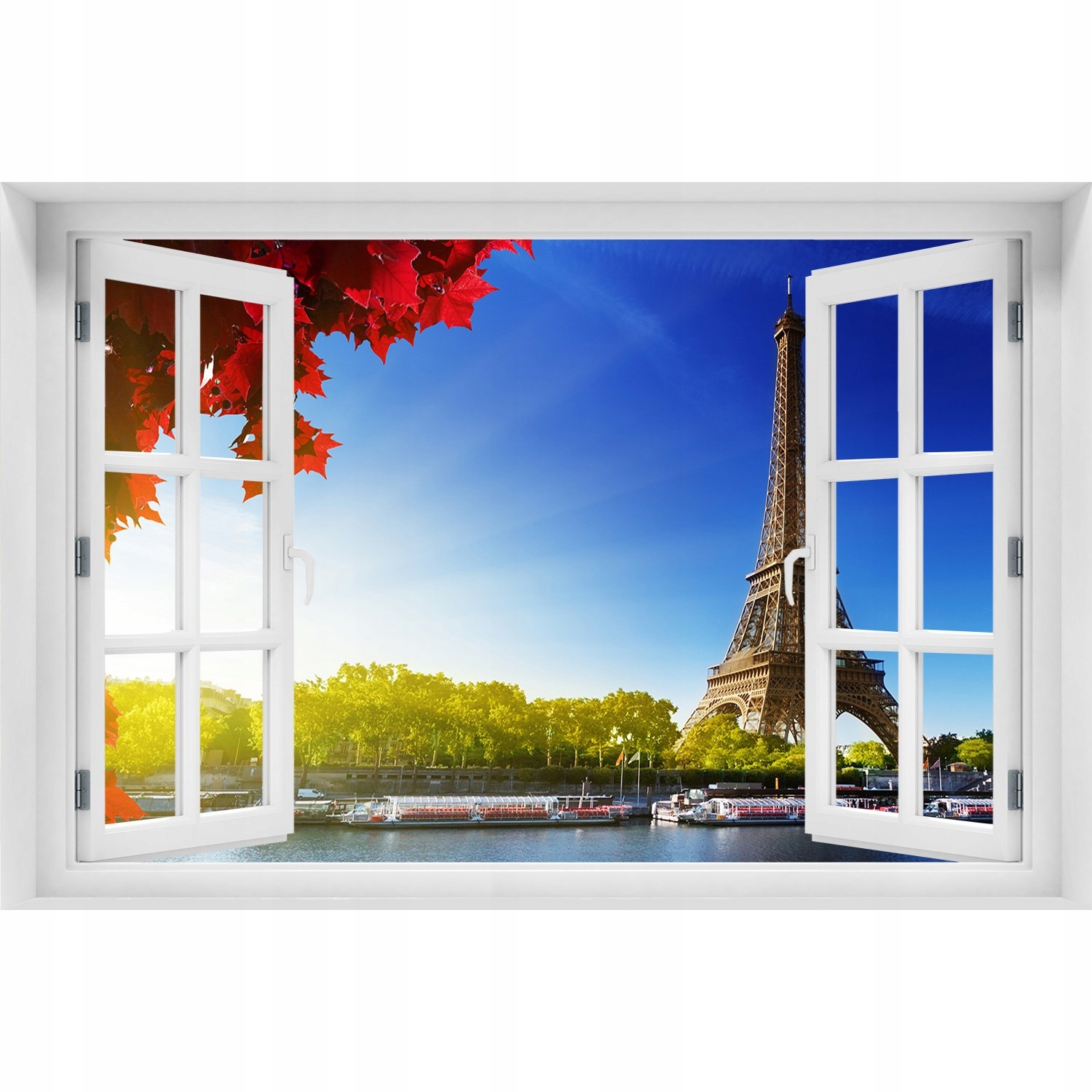 

Naklejka na ścianę 3D Okno Wieża Eiffla Paryż