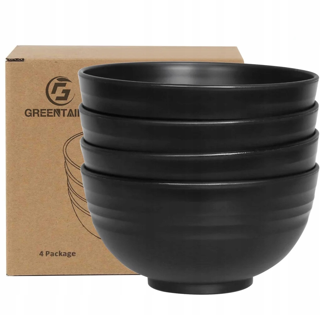Misky na servírování Greentainer 4 kusy 710 ml černé, lehké a odolné