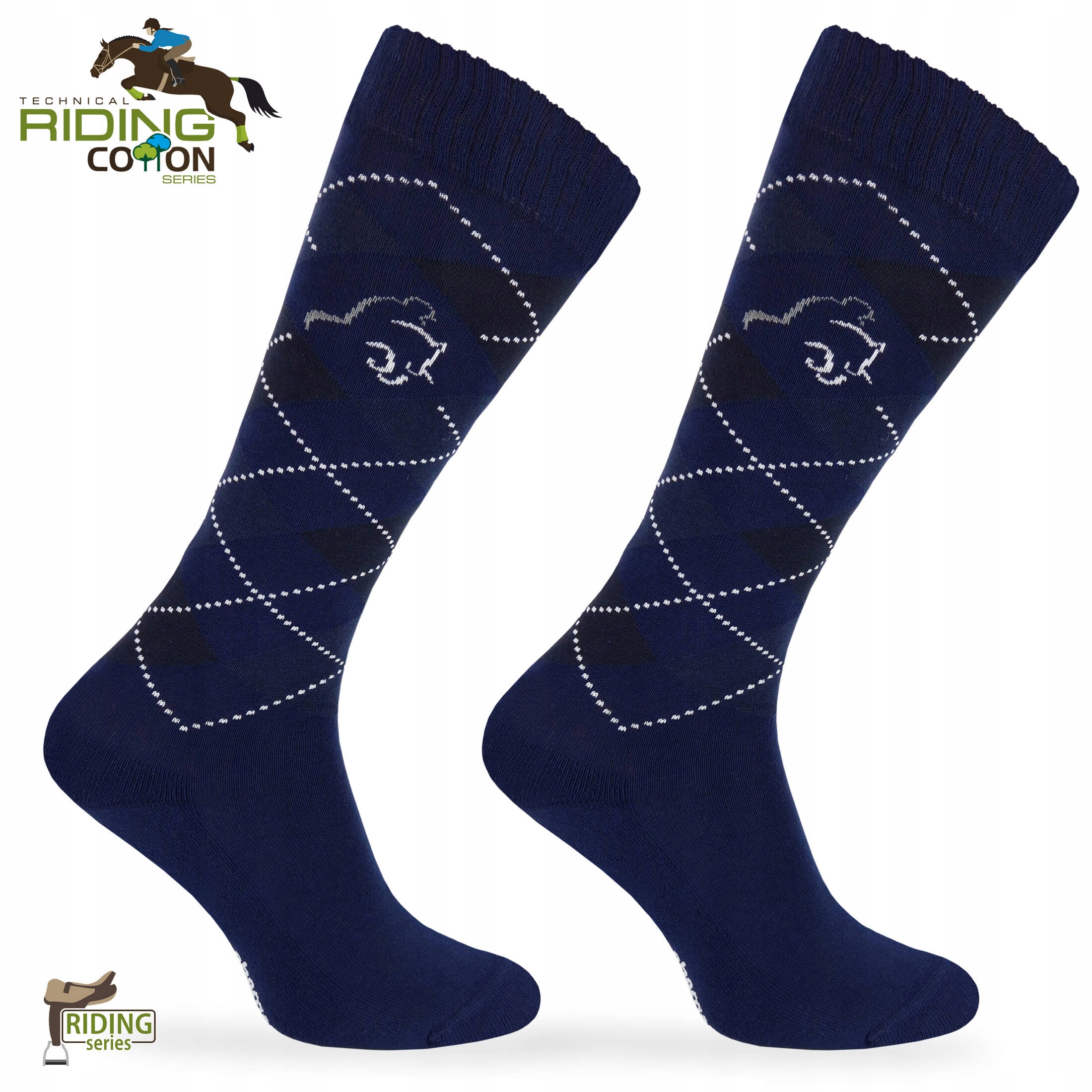 Bawełniane skarpetki letnie do jazdy konnej w romby Comodo SPDJ roz. 39-42 Rozmiar 39-42