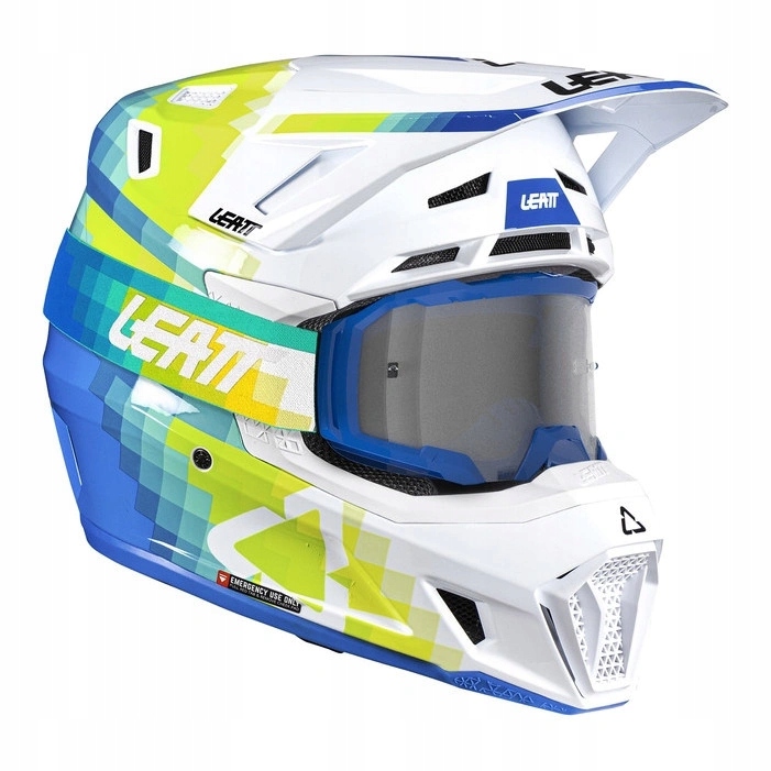 Prilba cross s okuliarmi Leatt Kit Moto 7.5 Pixel Blue modrá Darčeky