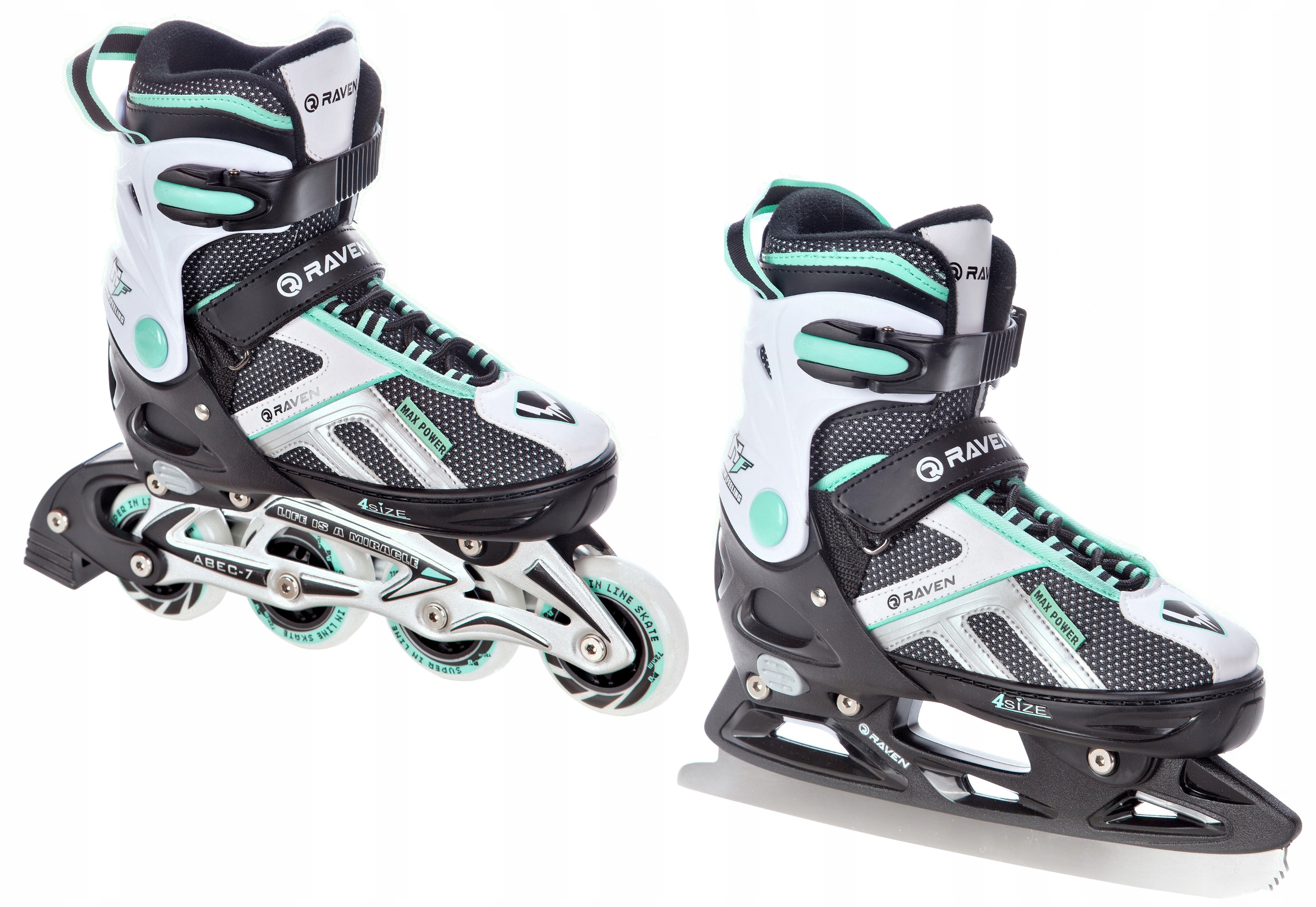 

Rolki Łyżwy 2w1 Raven Pulse Black/Mint 40-43