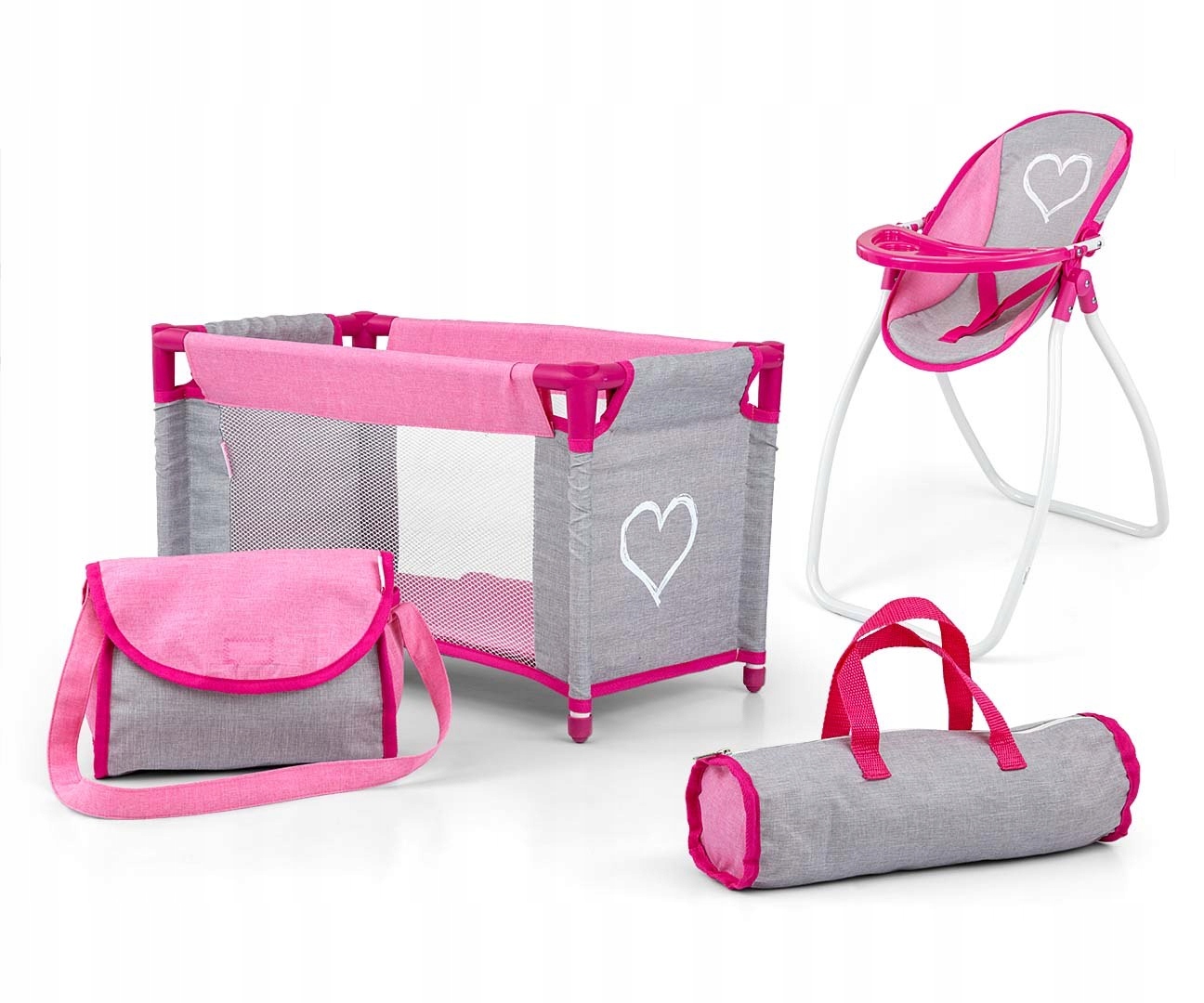 DUŻE ŁÓŻECZKO DLA LALKI METALOWE KOŁYSKA POŚCIEL RÓŻOWE XXL 8 LAT PREZENT