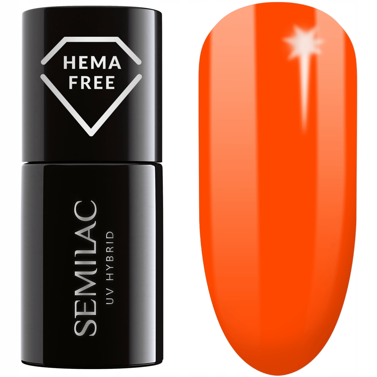 

446 Semilac Lakier Hybrydowy Yolo Orange 7ML