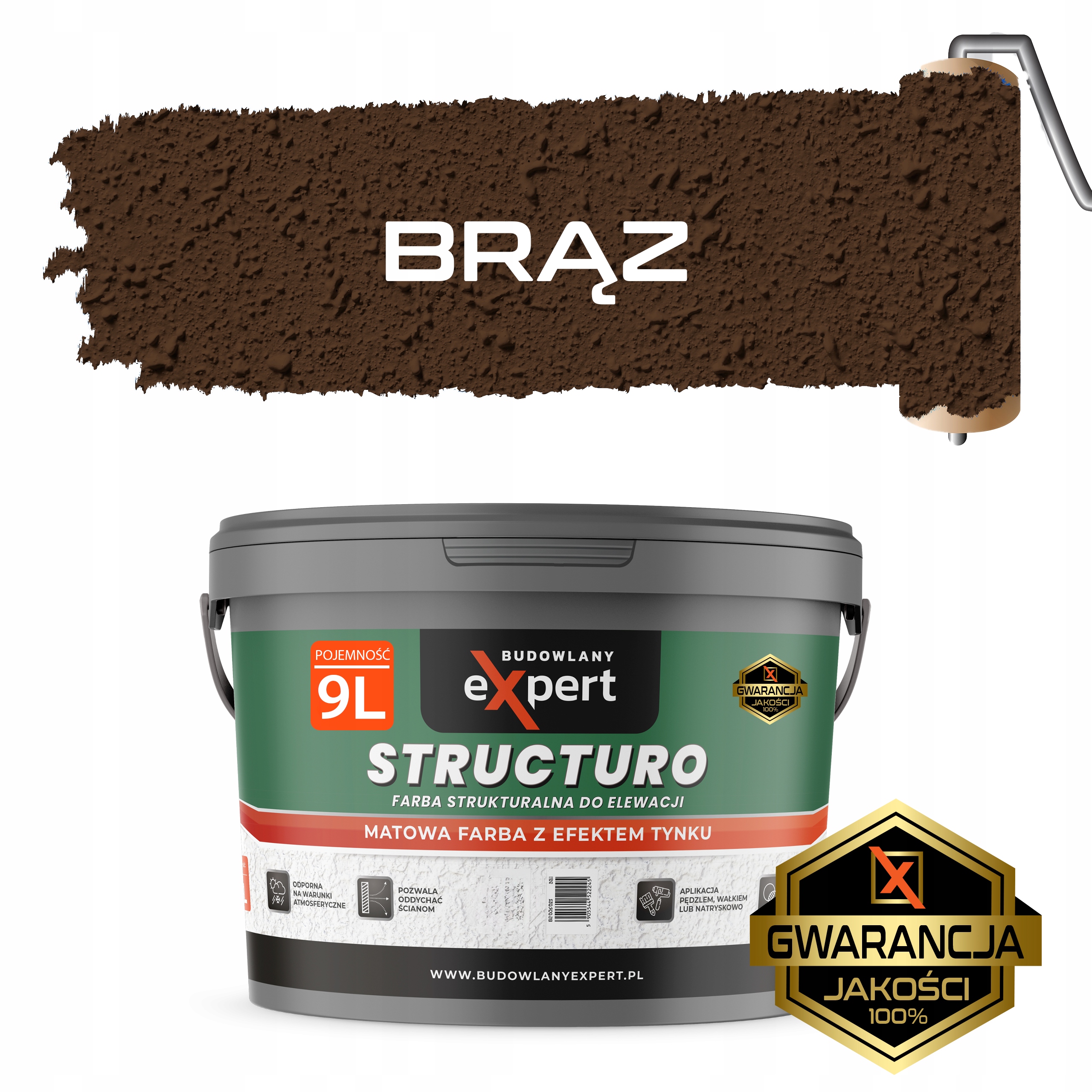 Barva barva Beránek Structuro Vnější 9L Fasádní fasáda Bronzová