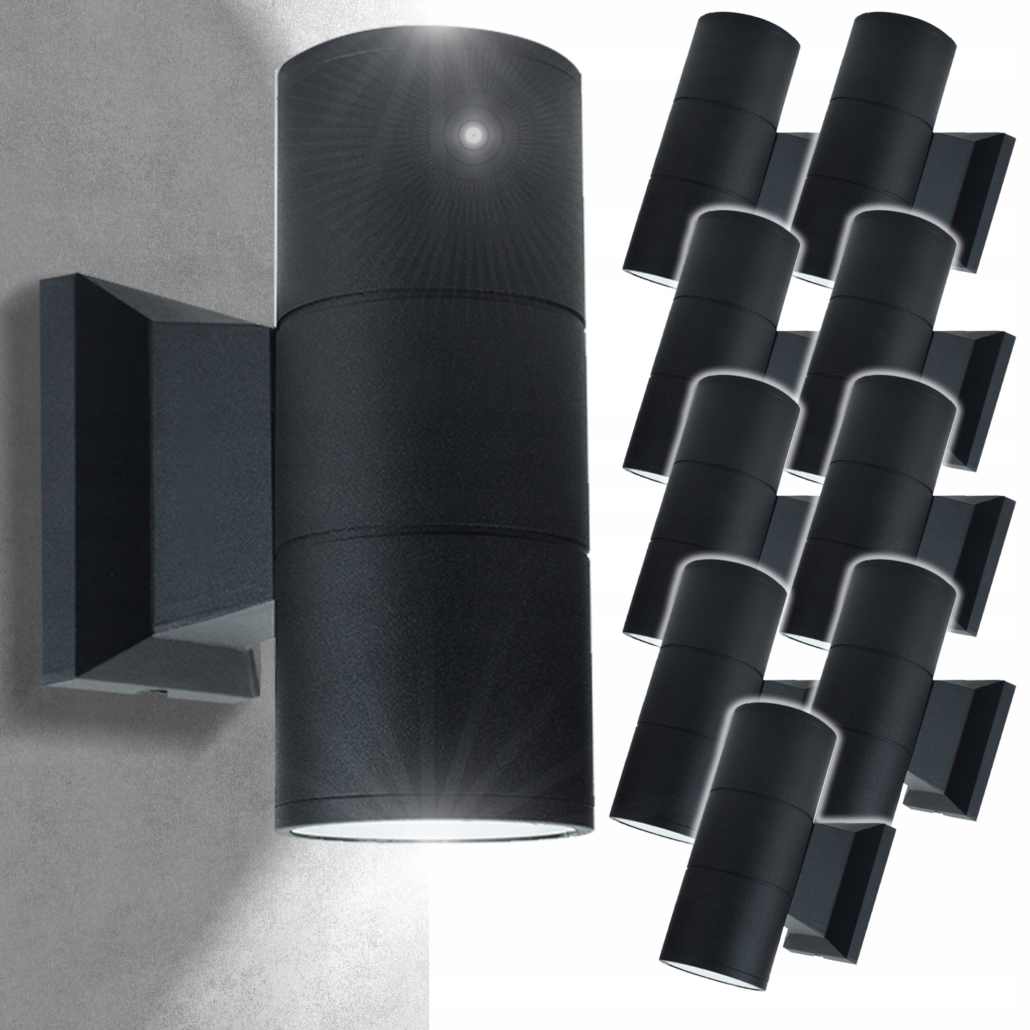 10x Vodotěsné venkovní nástěnné svítidlo Dekorativní hliník