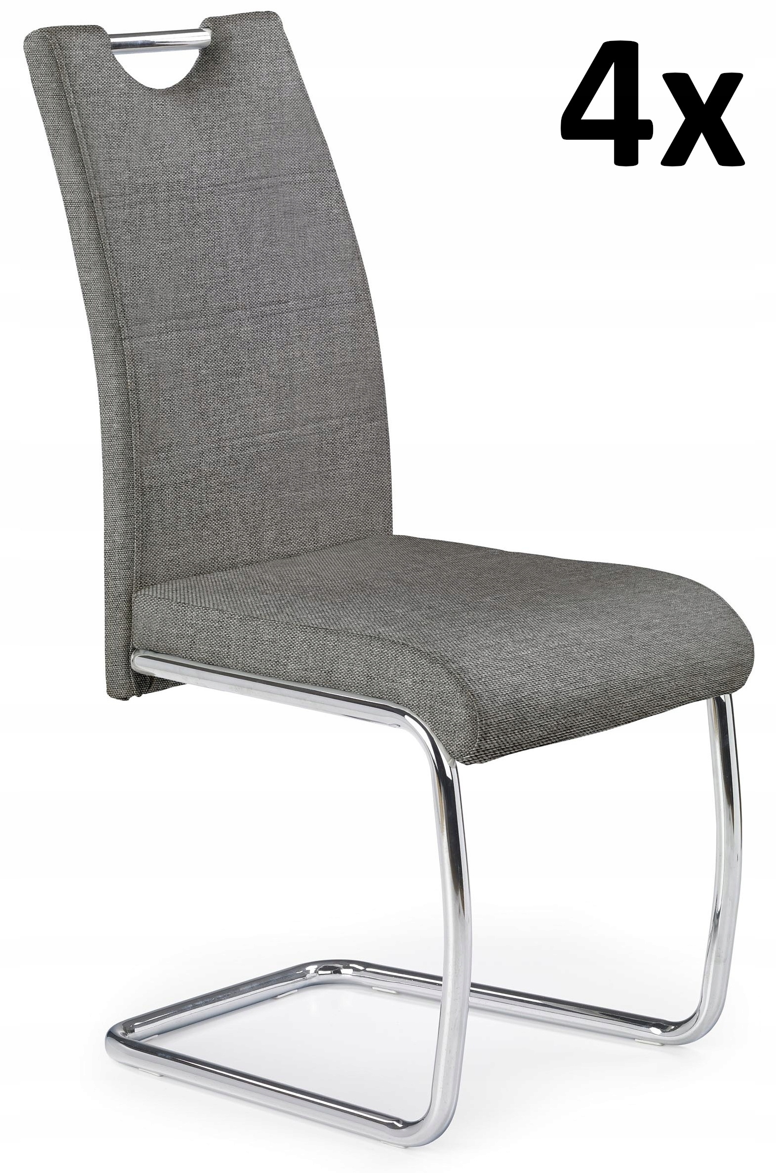 4x Krzesła Do Salonu K349 Szare Popielate Halmar