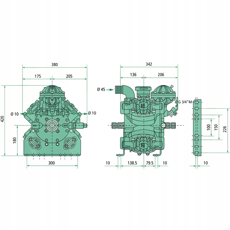 Comet Pompa wysokociśnieniowa APS 145, 50 bar, 142 Producent części Comet