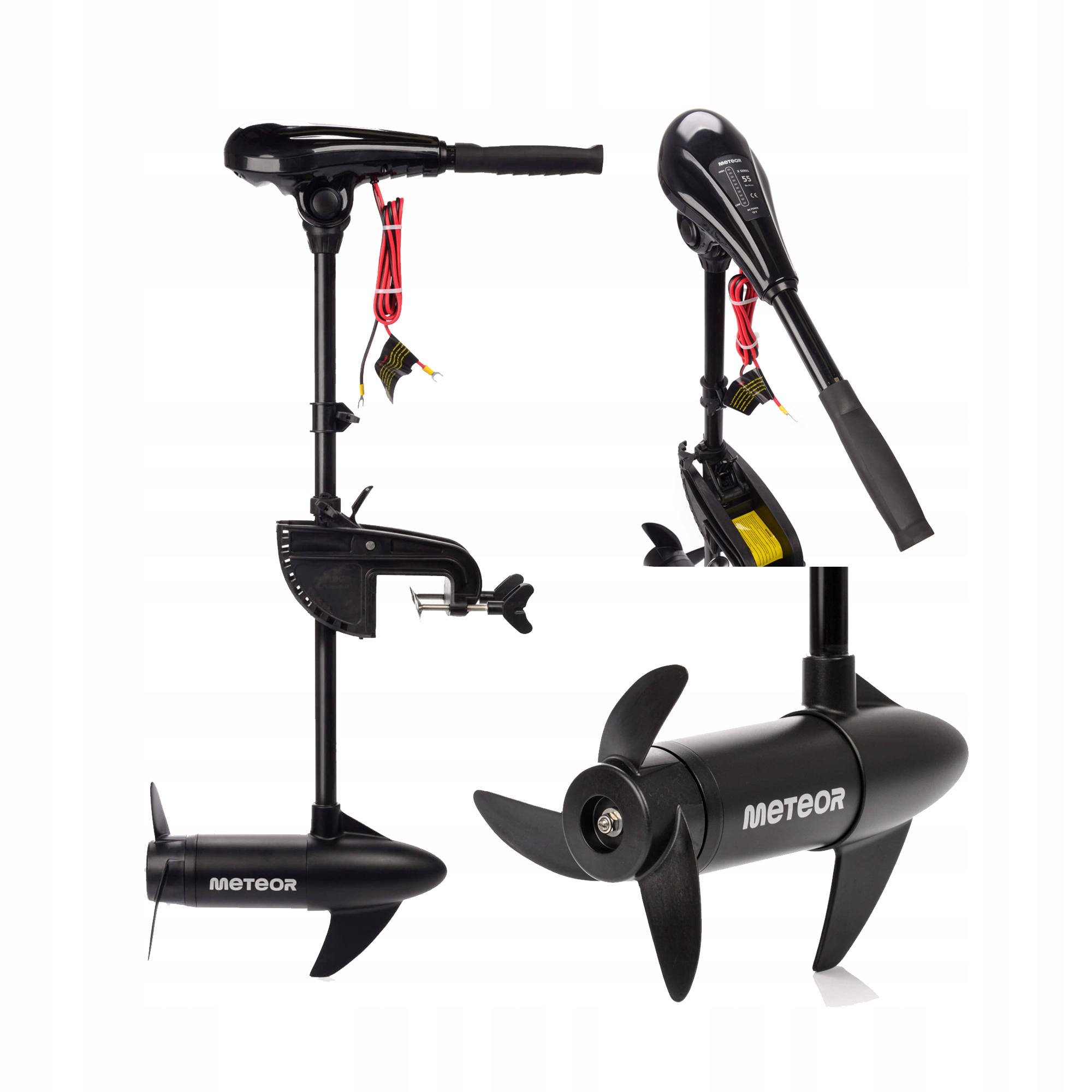 Silnik elektryczny zaburtowy do łodzi pontonu łódki akumulator 12V 55 lbs