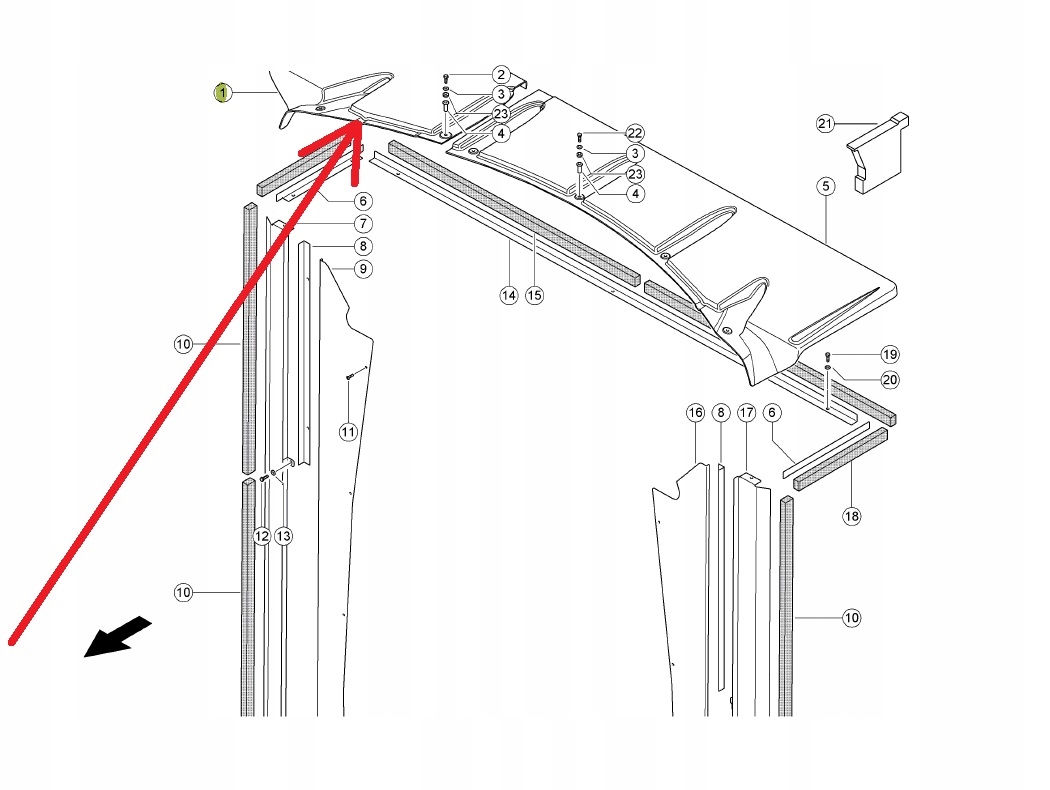 565277 2 Element dachu kabiny Part manufacturer Claas