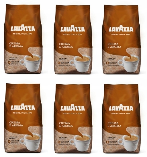 6x 1kg Lavazza Crema e Aroma kawa ziarnista Karton