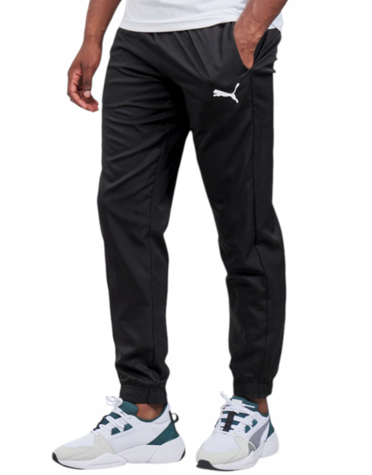 Męskie czarne spodnie dresowe Puma treningowe dresy z kieszeniami r. 3XL