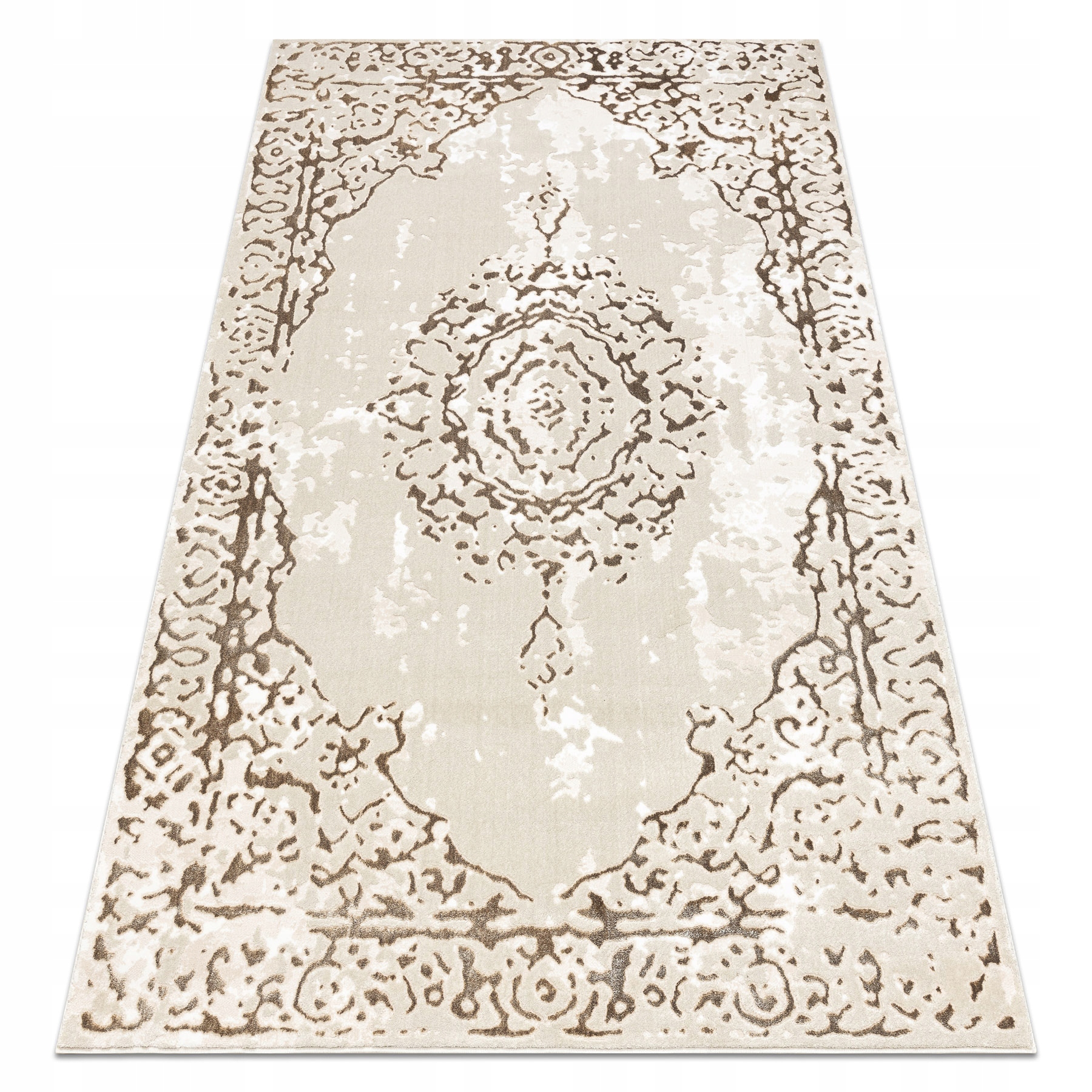 Koberec Glamour Strukturovaný Dvouúrovnňový Ornament krémová/zlatá 120x170 cm