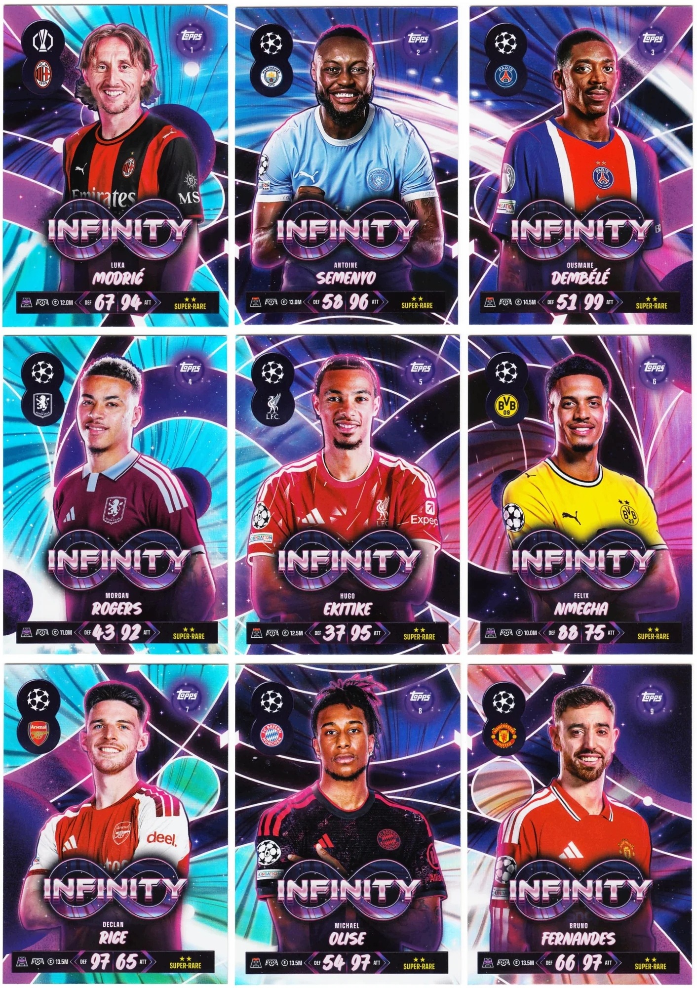 Karty Match Attax 2026/27 Topps Infinity 9 Kart Komplet