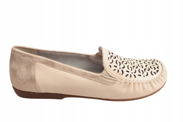 Mokasíny Ažurové Béžové Rieker L6350-60 vel.38 Pohodlné
