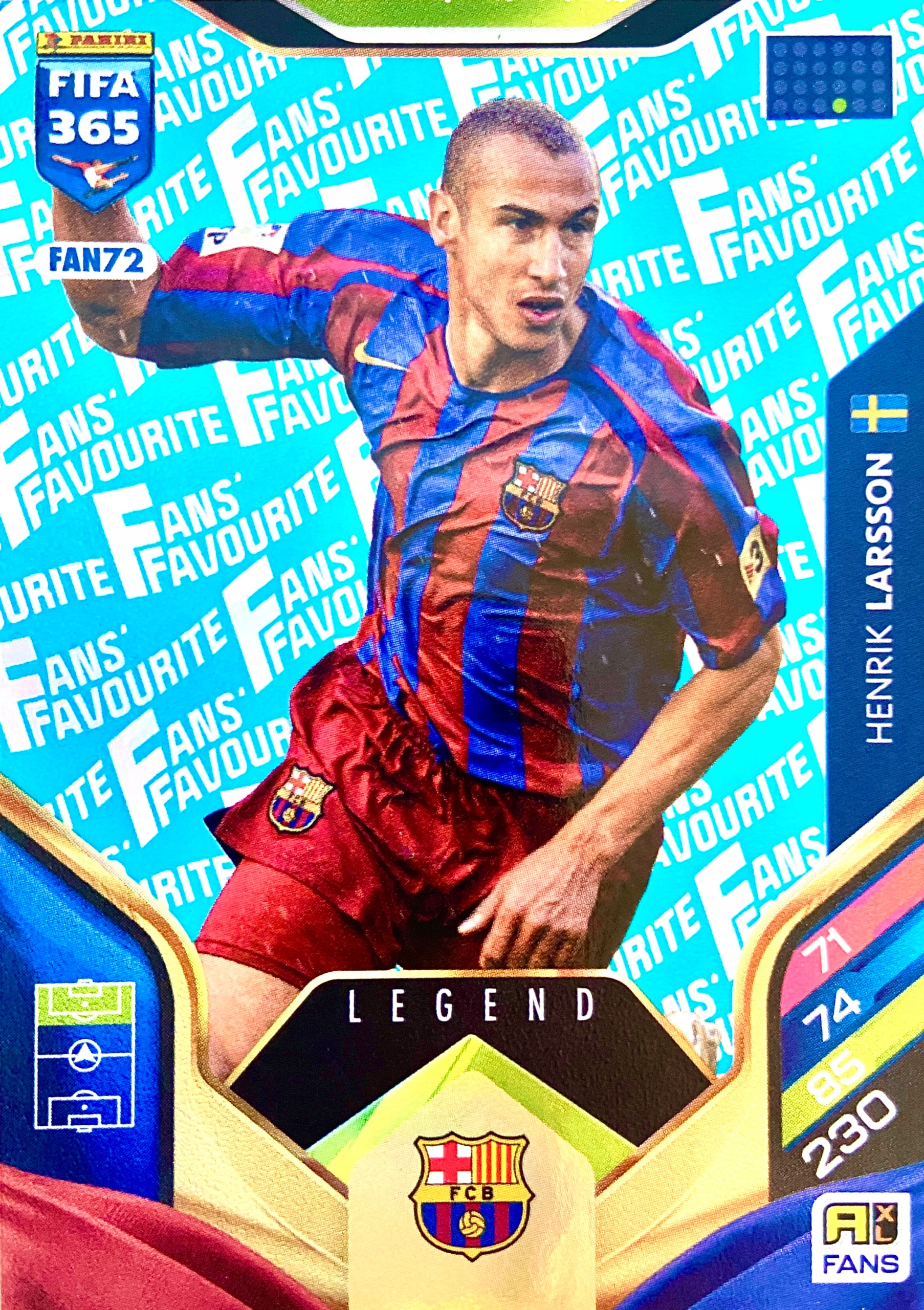 Panini Fifa 365 2026 Fans Favourite Legend blue FAN72 Larsson Barcelona