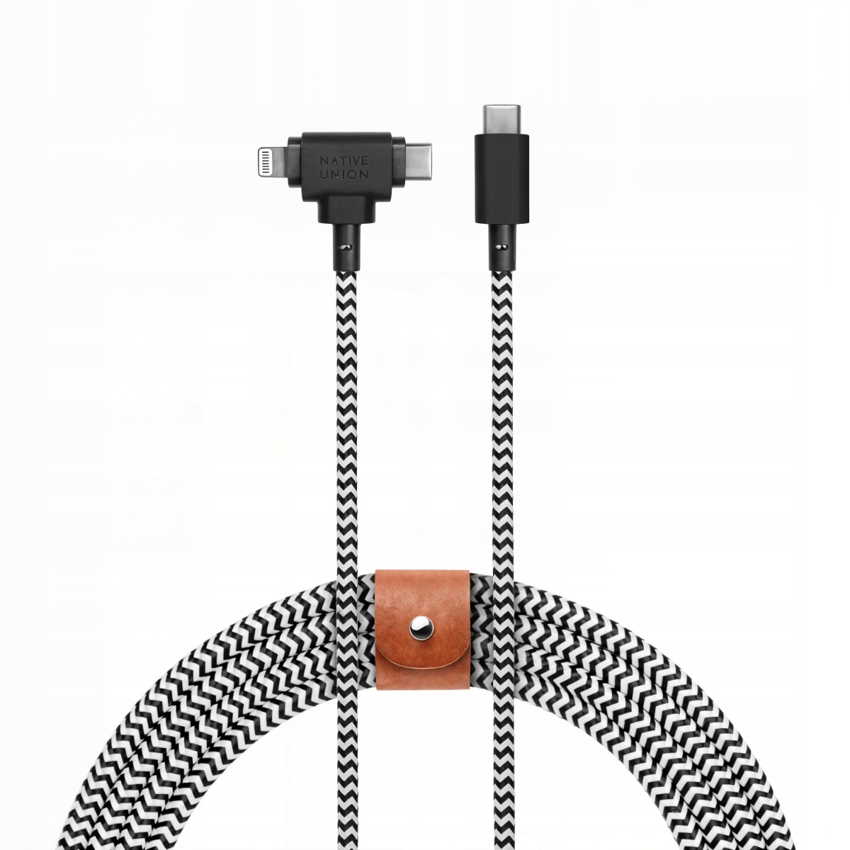 Native Union Belt Cable Duo Pro 2w1 Kabel Usb-c Usb-c i Lightning Zebra
