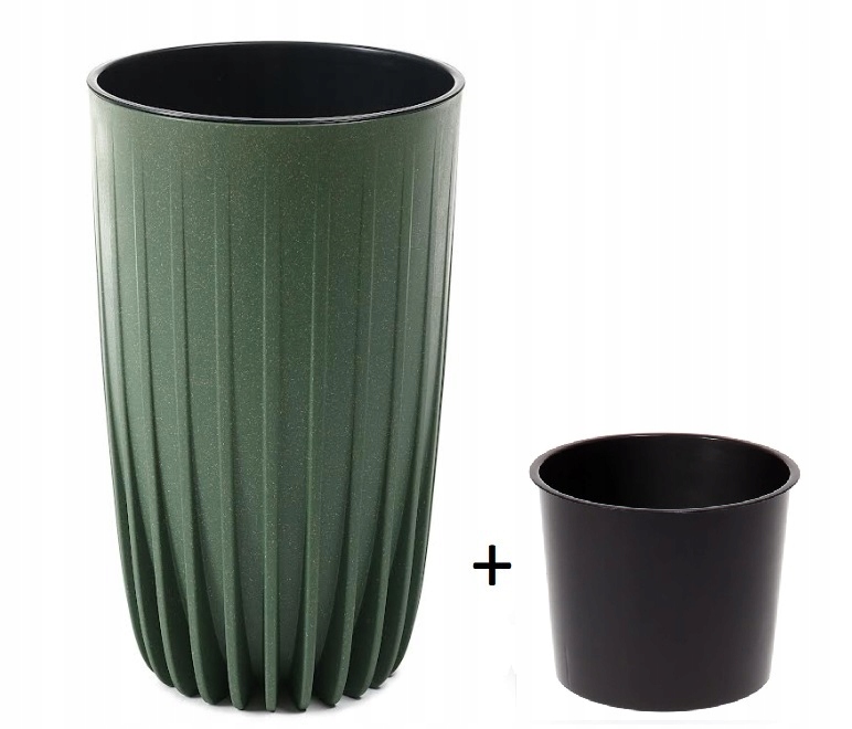 

Doniczka Mira wysoka eco wood 25 cm Zielony Leśny
