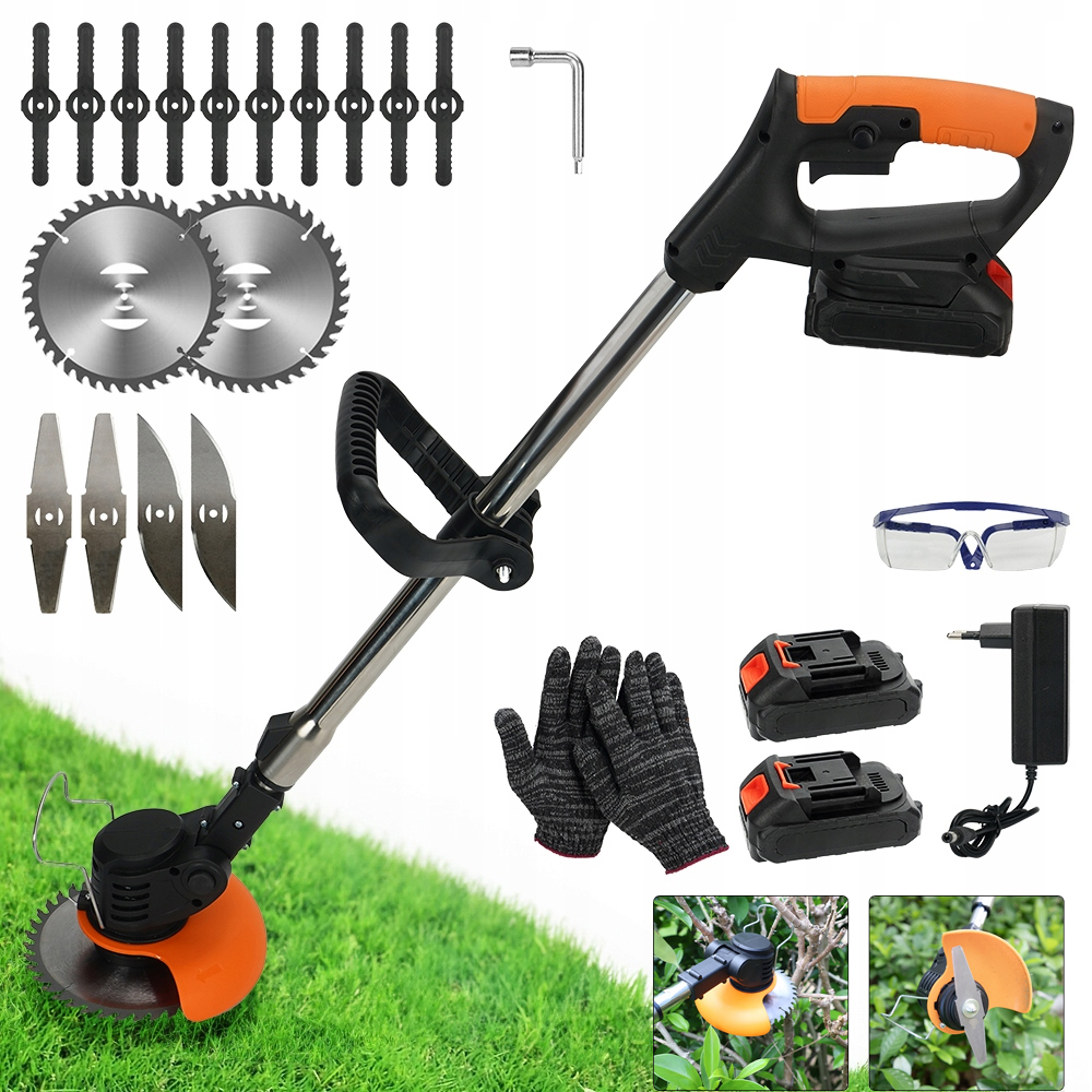 Bezdrátová Sekačka Na Trávu Trávy S 90° Hlavou A Teleskopickou Rukojetí