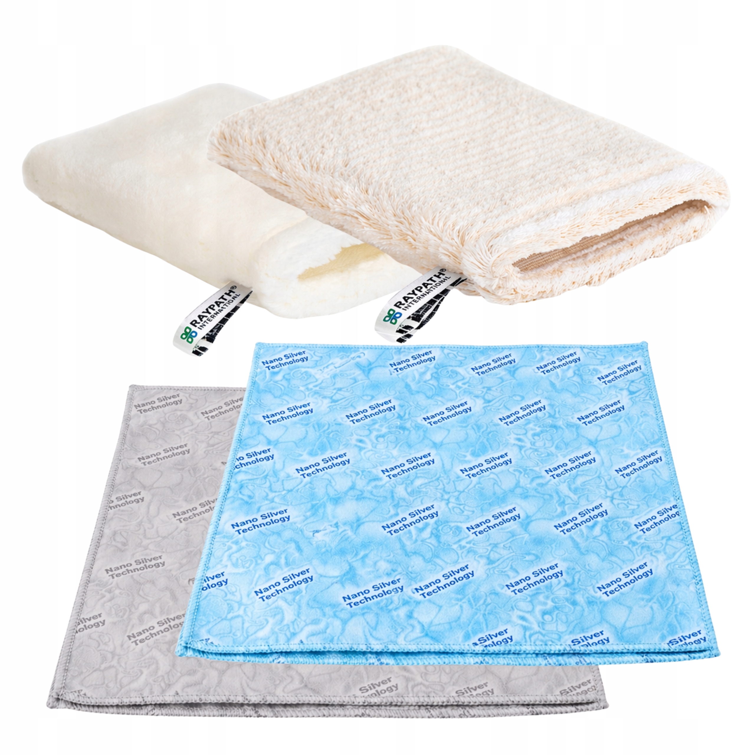 Raypath Sada 2x Rukavice Bílá Béžová 2x Čistič oken SunBeam pro auta