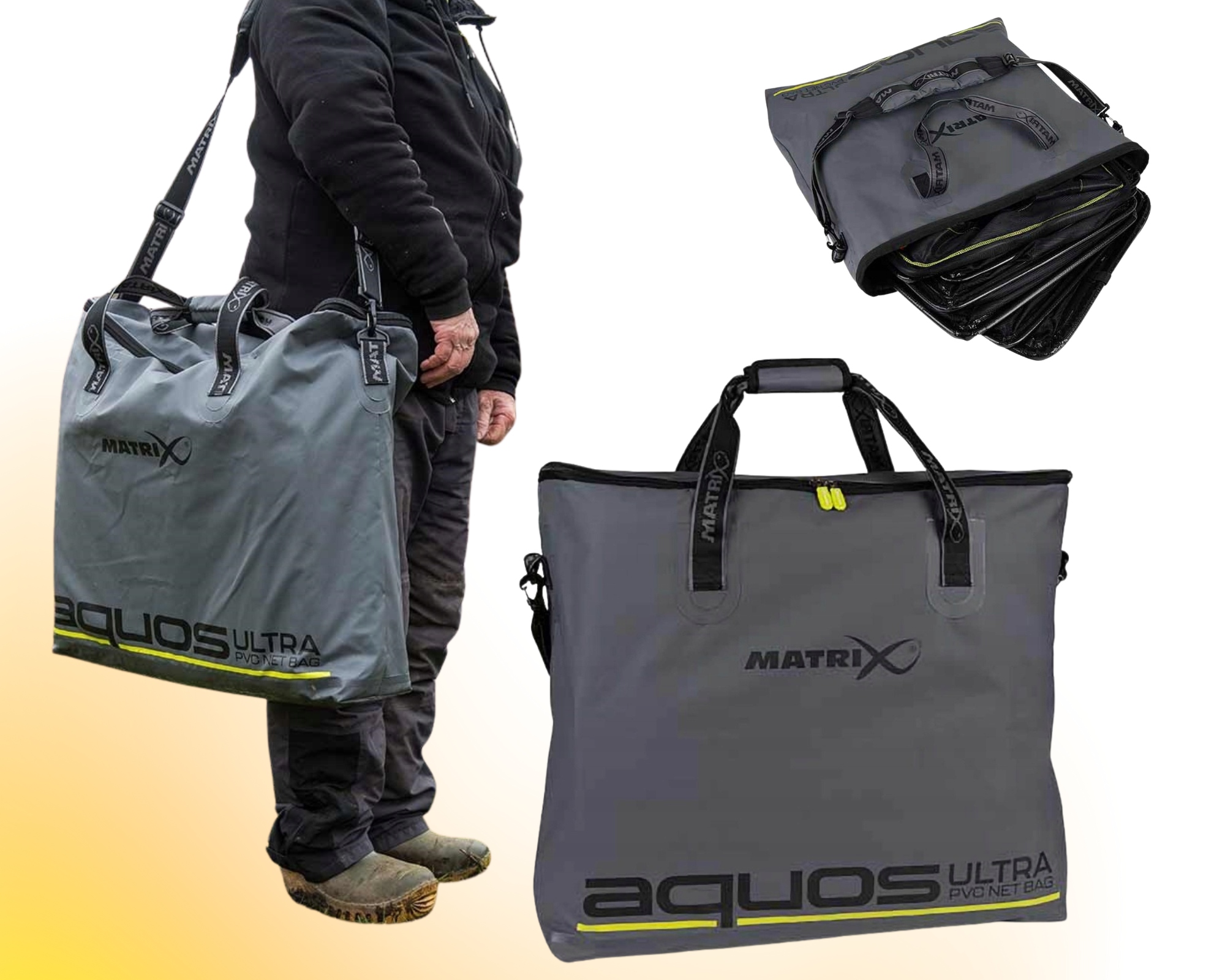 Matrix Wodoodporna Torba Na 2 duże Siatki Aquos Pvc Net Bag 60x15x55cm