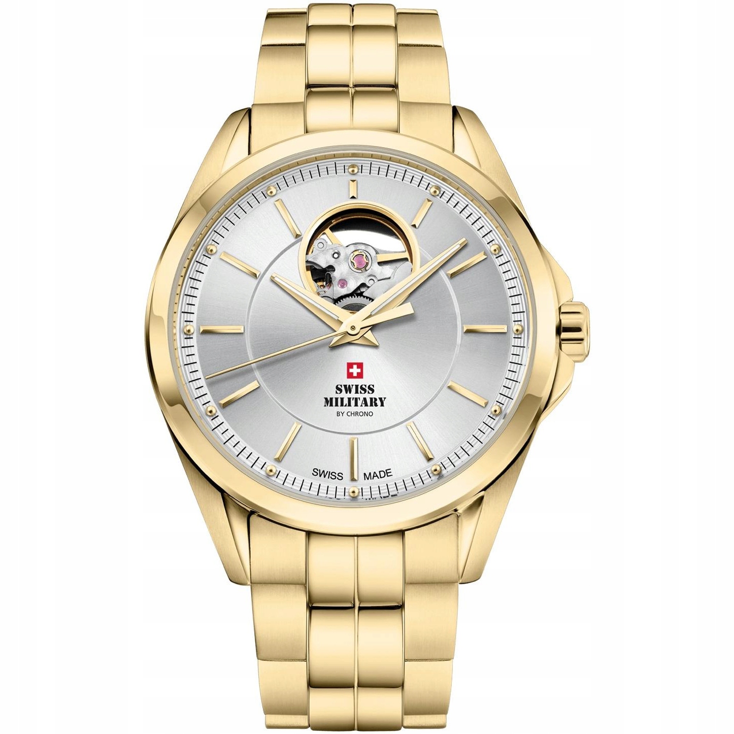 Pánské Hodinky Swiss Military by Chrono SMA34085.31 zlatý náramek