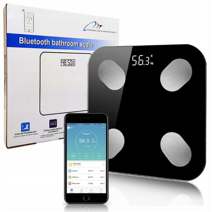 INTELIGENTNA WAGA ŁAZIENKOWA BLUETOOTH ANALITYCZNA Marka inna