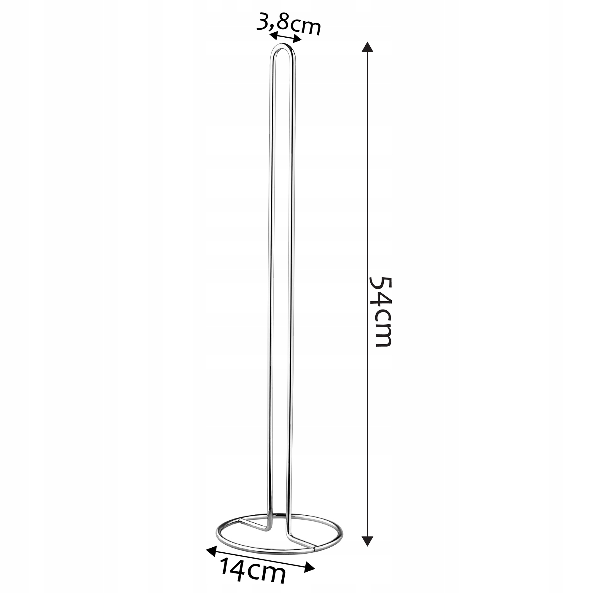 STOJAK NA PAPIER TOALETOWY UCHWYT STALOWY 54 CM Szerokość produktu 14 cm