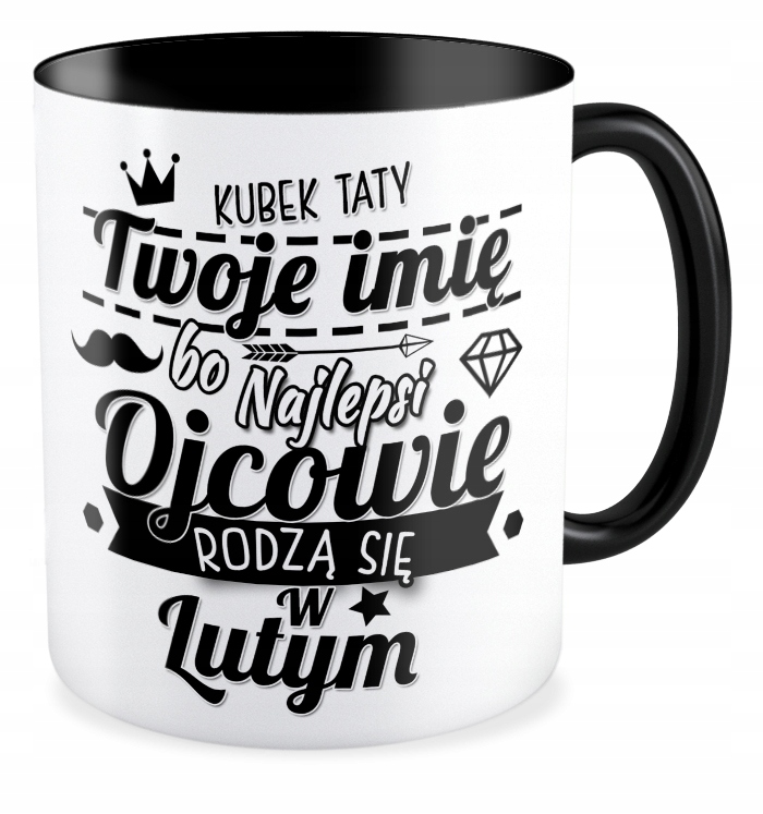 

Kubek czarny najlepsi Ojcowie Rodzą Się Twoje Imię