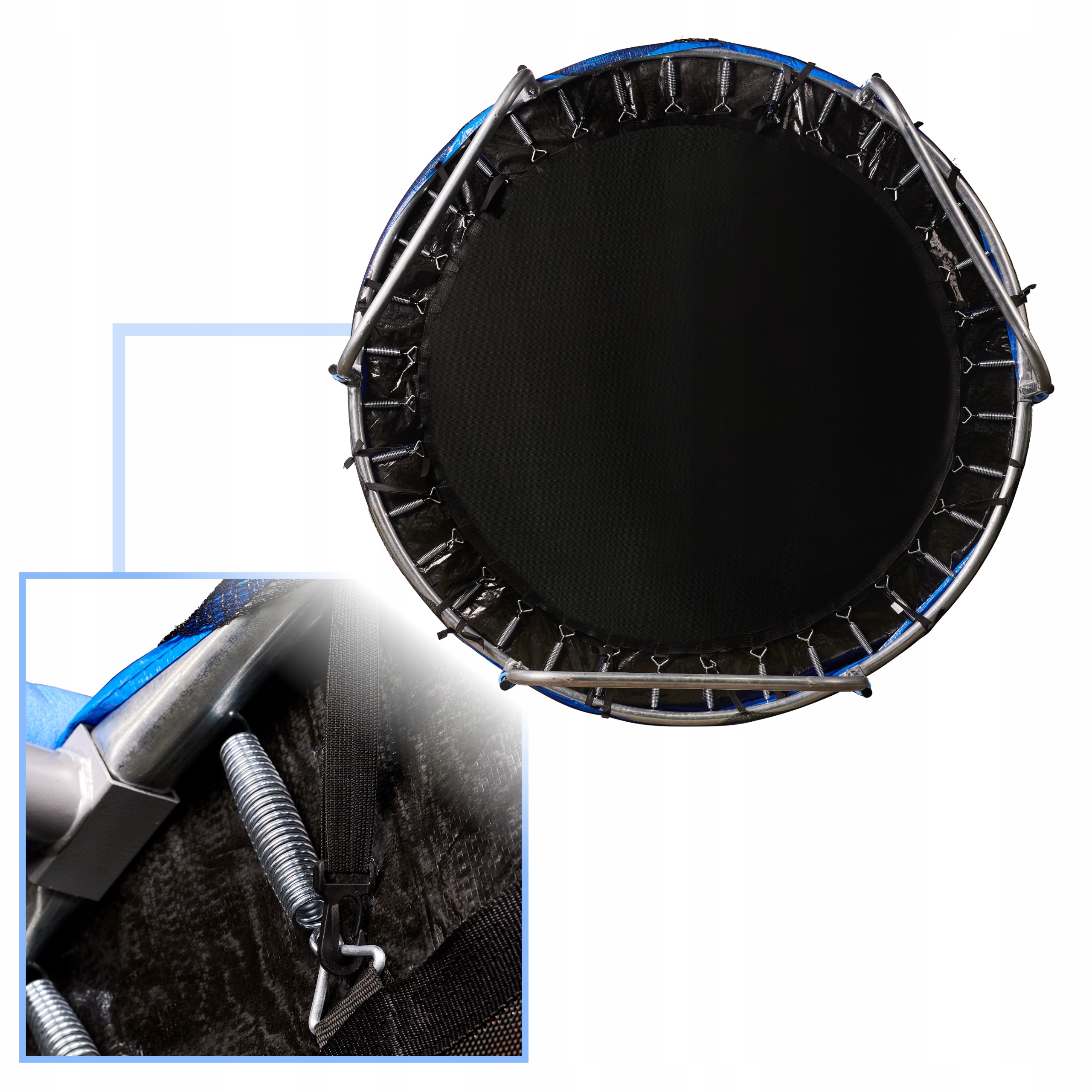 TRAMPOLINA OGRODOWA DLA DZIECI SIATKA OCHRONNA ELASTYCZNA MATA 183CM 150KG Wysokość od podłoża 50 cm