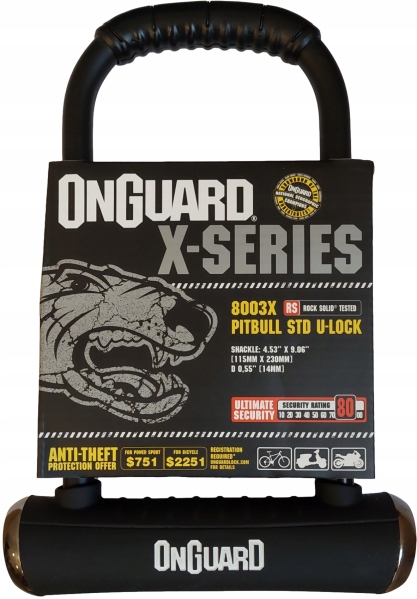 Onguard Bike Lock 1x OnGuard 8013 Bulldog Mini U-Lock (90mm X