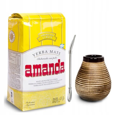 Levně Yerba Mate Amanda Limon 500 g matero sada
