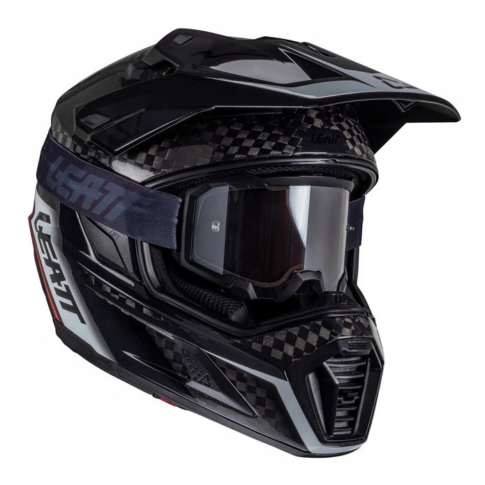 Prilba cross s okuliarmi Leatt Kit Adv 9.5 V25 Carbon čierna biela Darčeky
