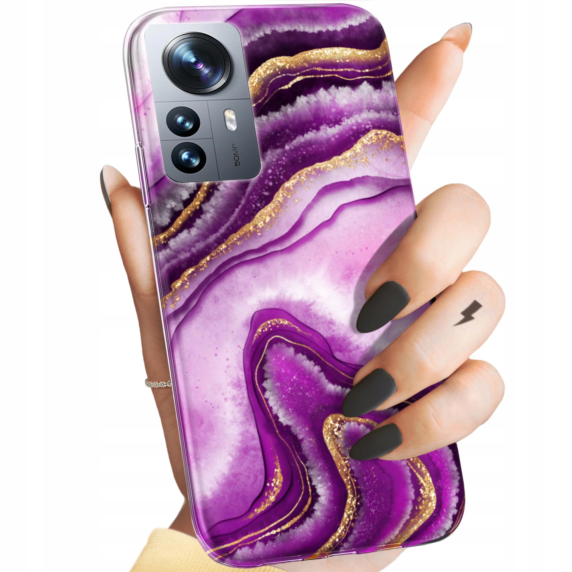Etui Do Xiaomi 12 Pro 12S Pro Różowy Marmur Purpura Róż Marmur Case