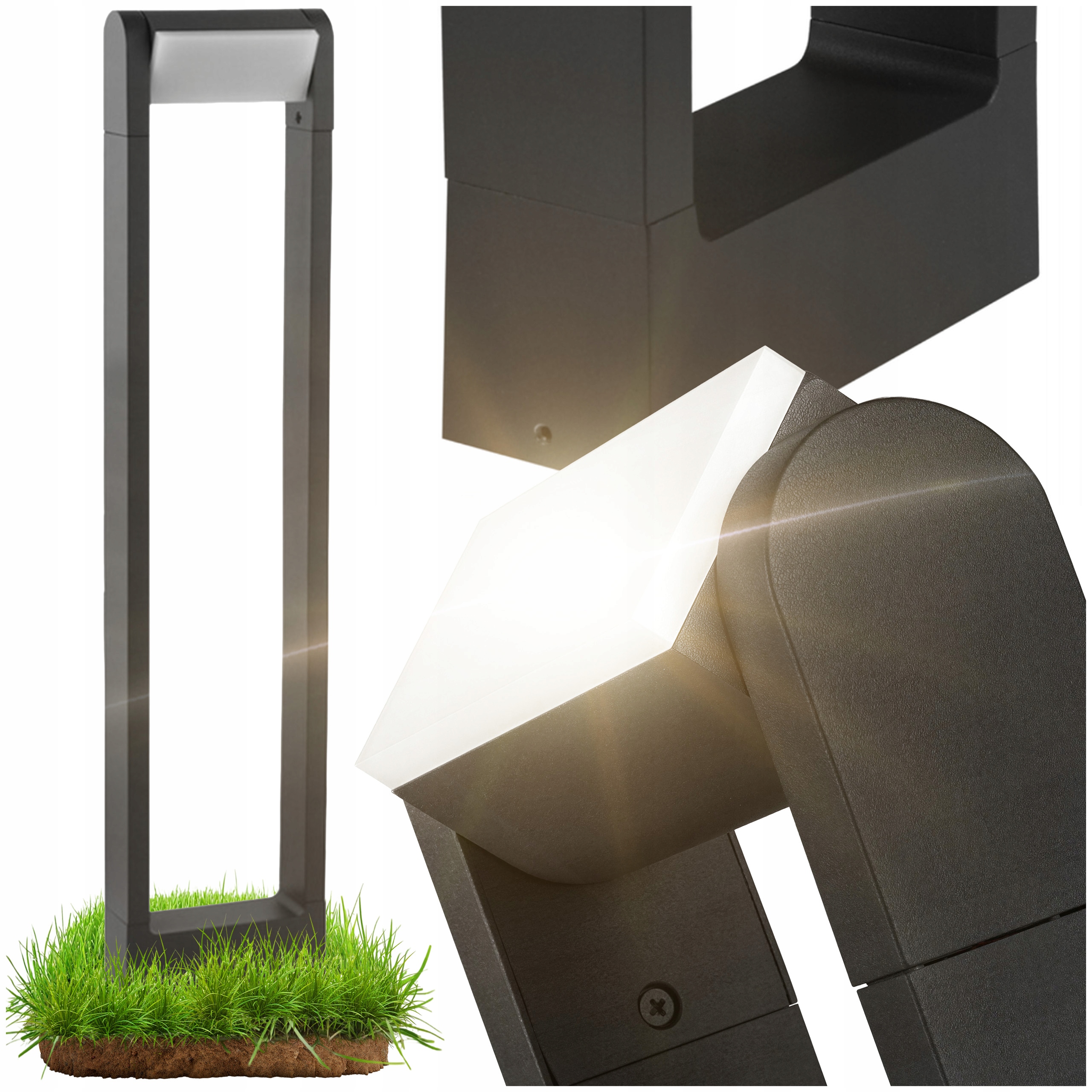 Led Zahradní Lampa Santina 6W Venkovní Sloupek 4000K antracit 60 cm