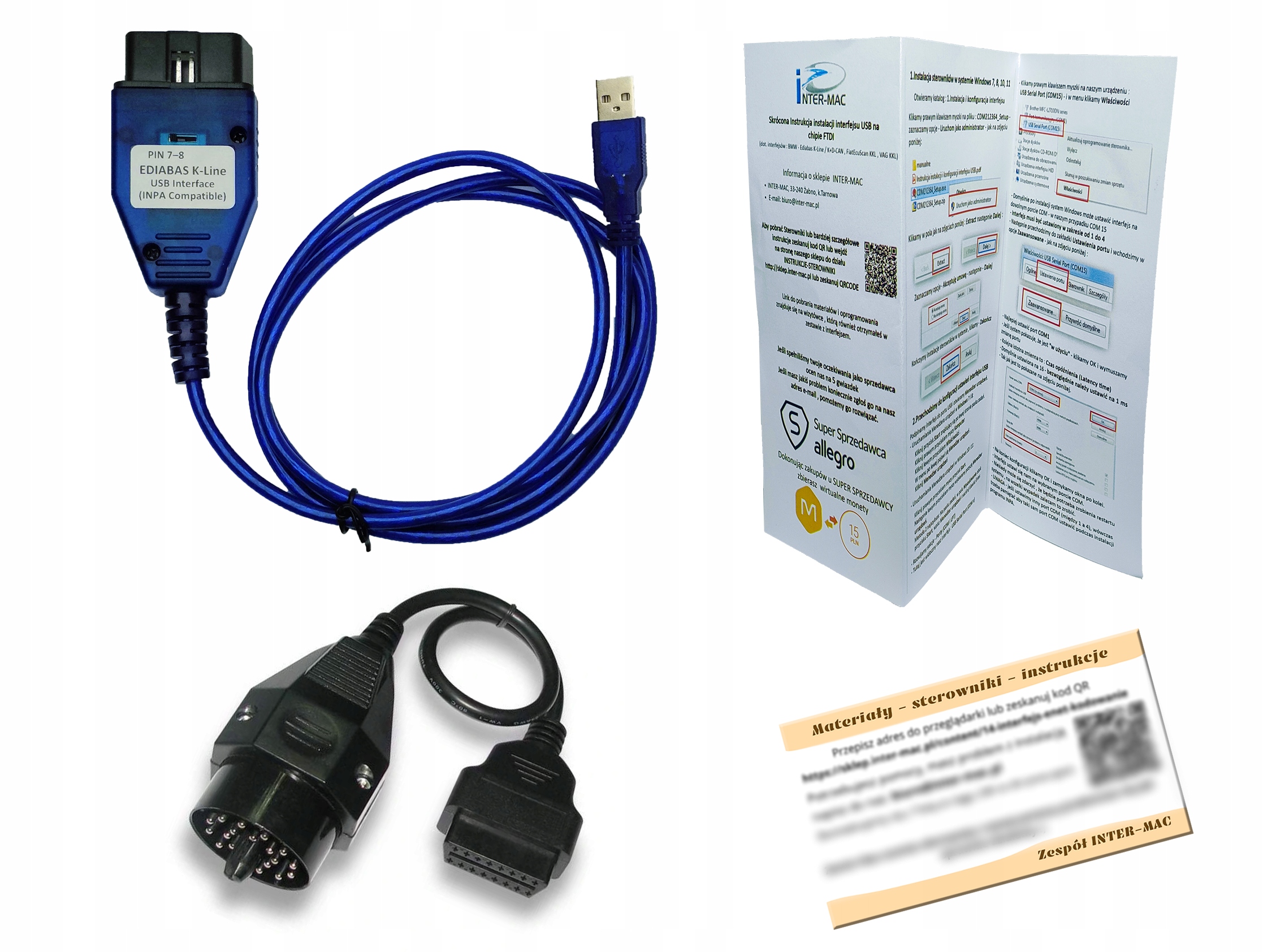 Zestaw Interfejs K-Line do Bmw do Inpa Adapter 20pin kodowanie pełna diag